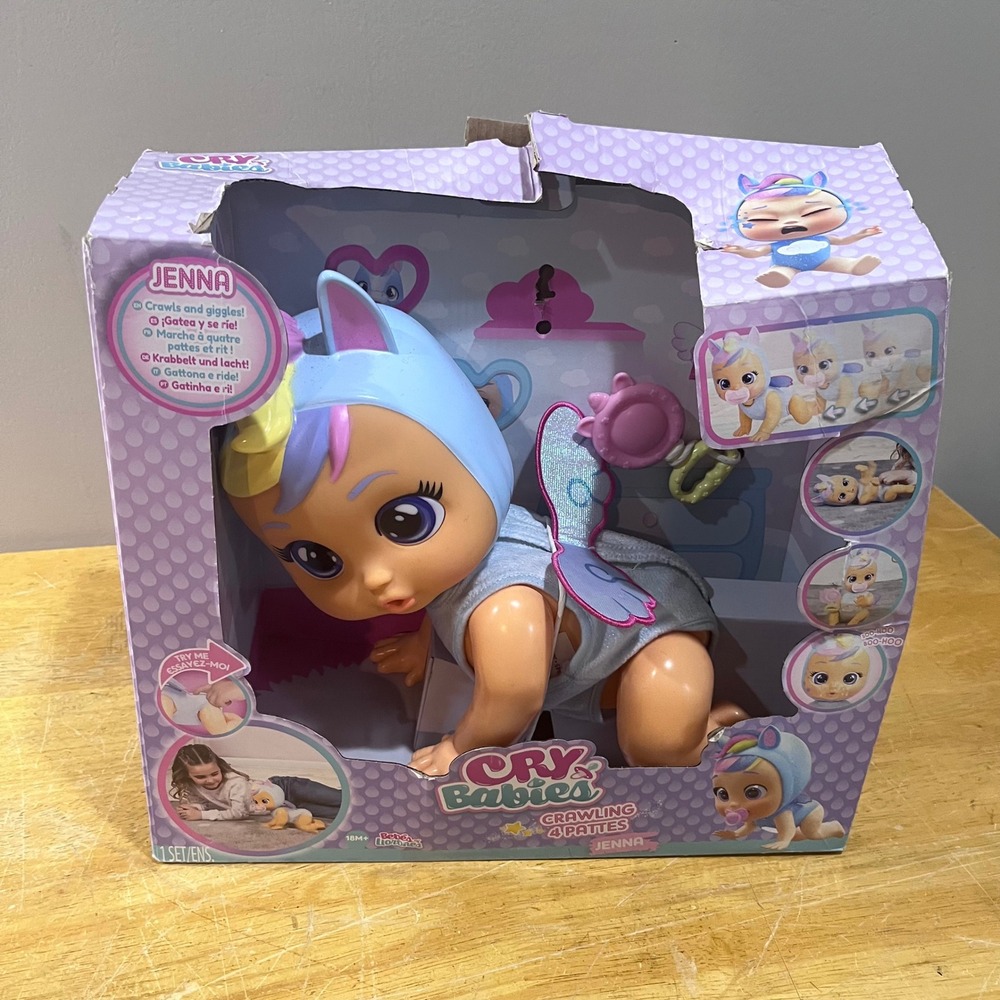 Cry Babies Crawling Jenna Interactive Doll 30+ Sounds Pegasus Outfit 18M+ New